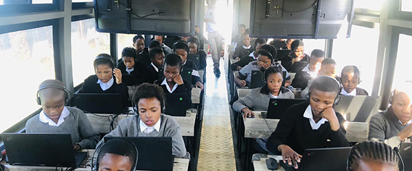 Children on board the DigiBus