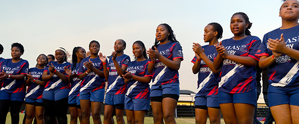 Young women rugby players