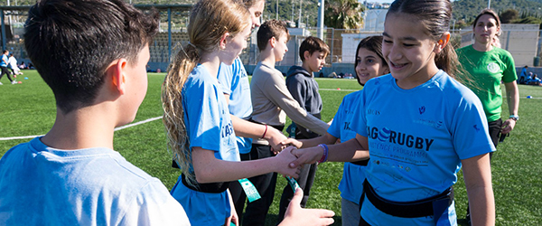 Children showing respect