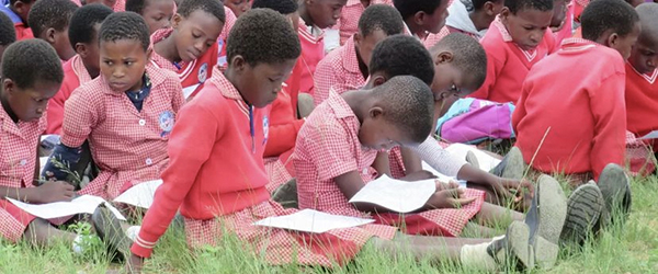Children learning outside